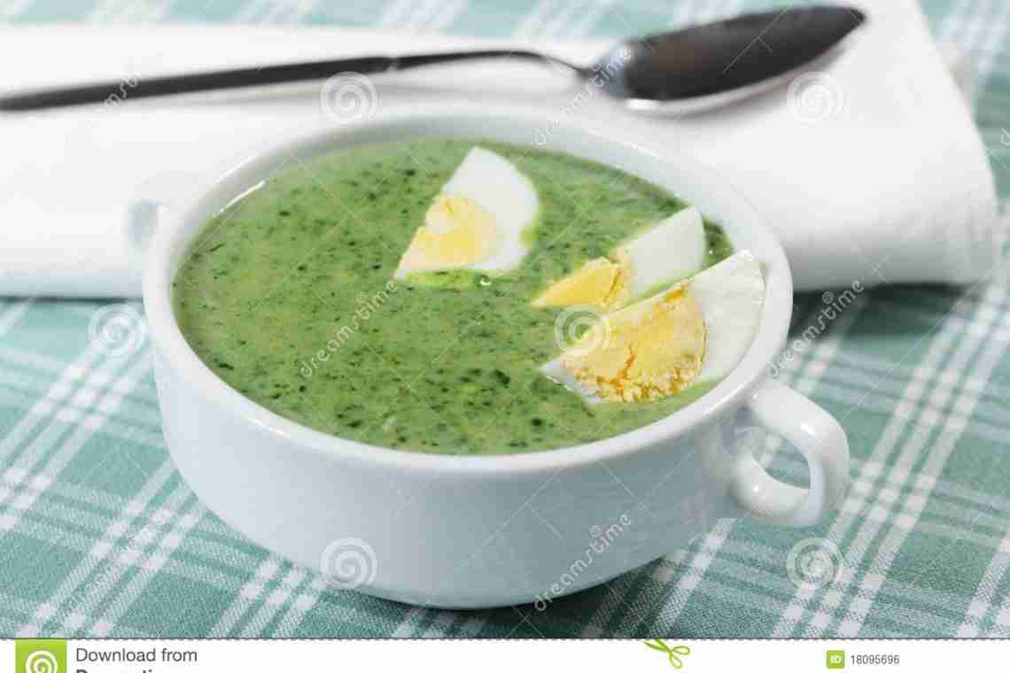 Суп-пюре зелений зі щавелю і шпинату