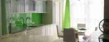 Зелені штори на кухню