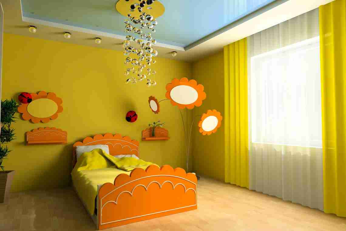 Дизайн стелі в дитячій кімнаті