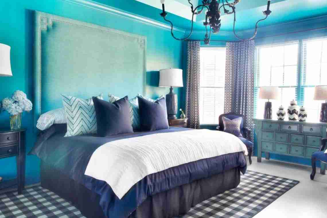Сіро-блакитна спальня