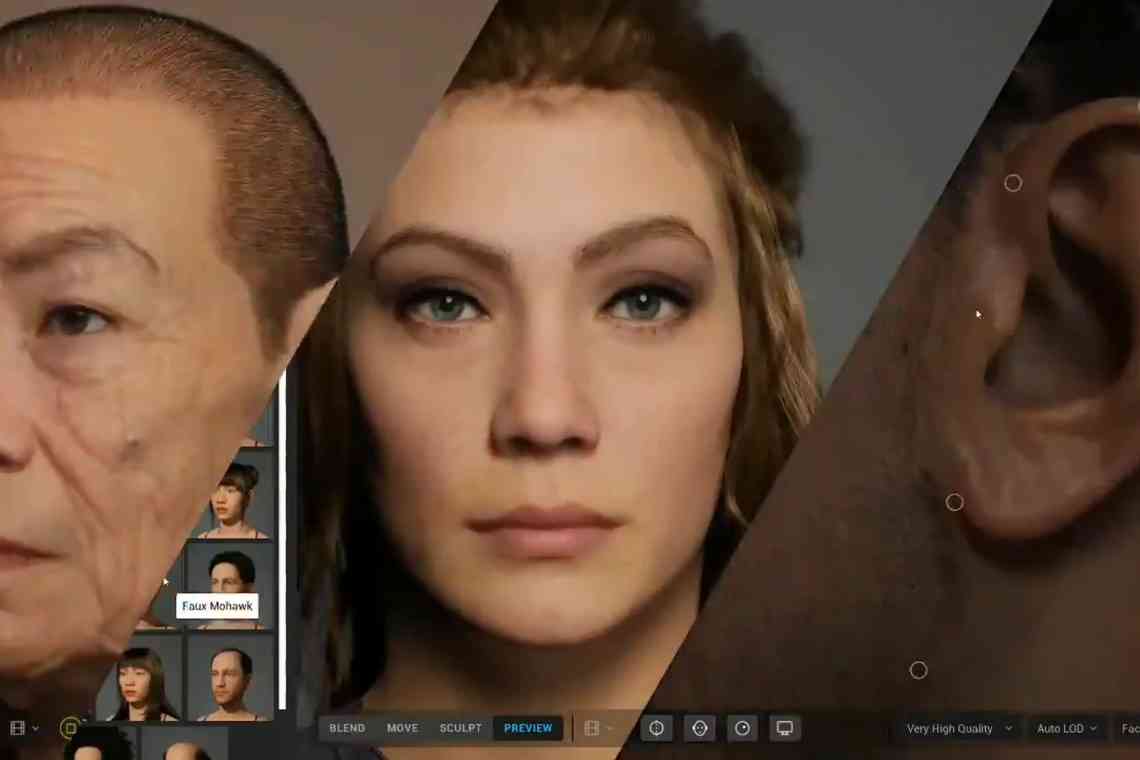 Epic Games представила інструмент MetaHuman для створення реалістичних осіб прямо в браузері