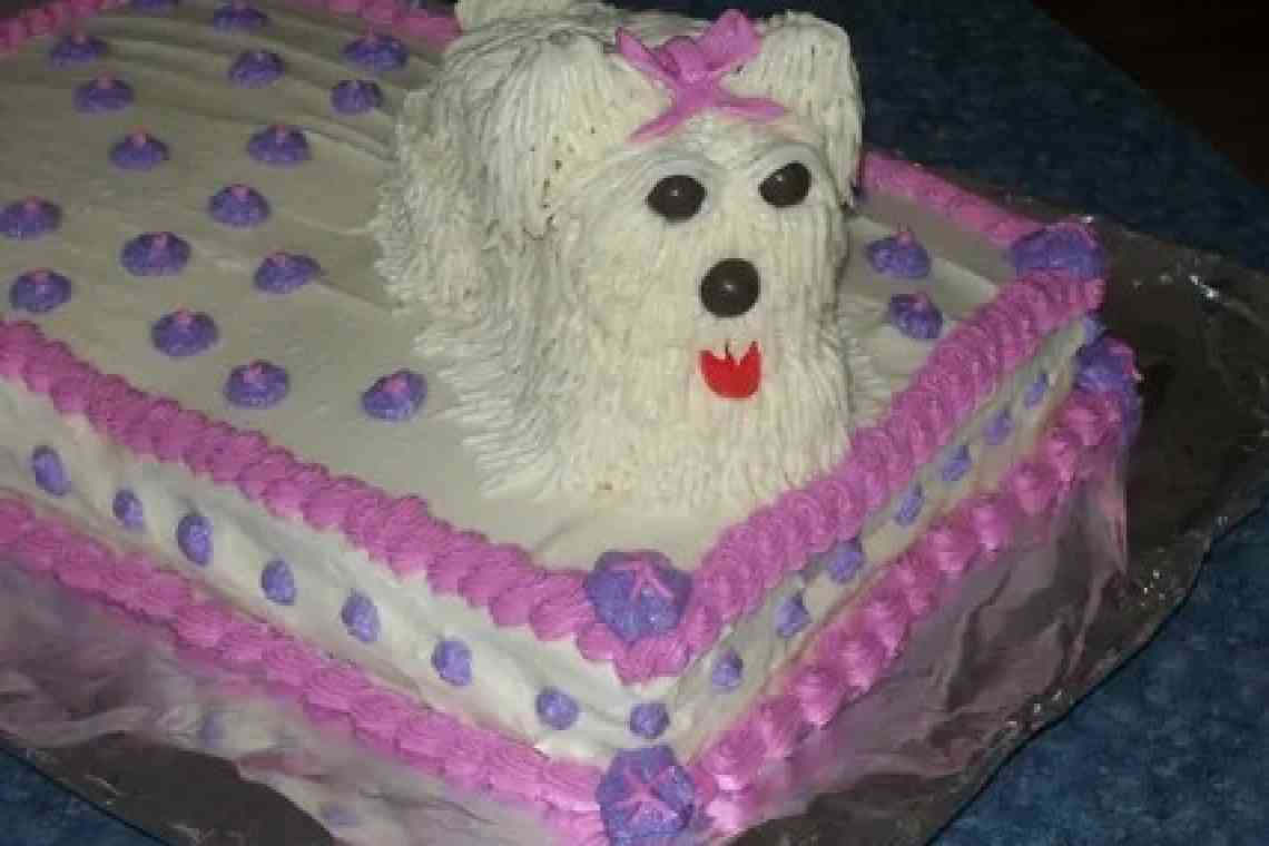 Смачний торт Собачка з крему
