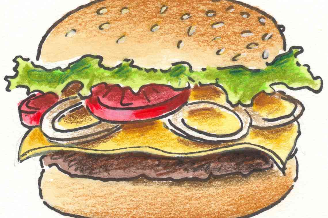 Дізнаємося як правильно намалювати гамбургер різними способами?