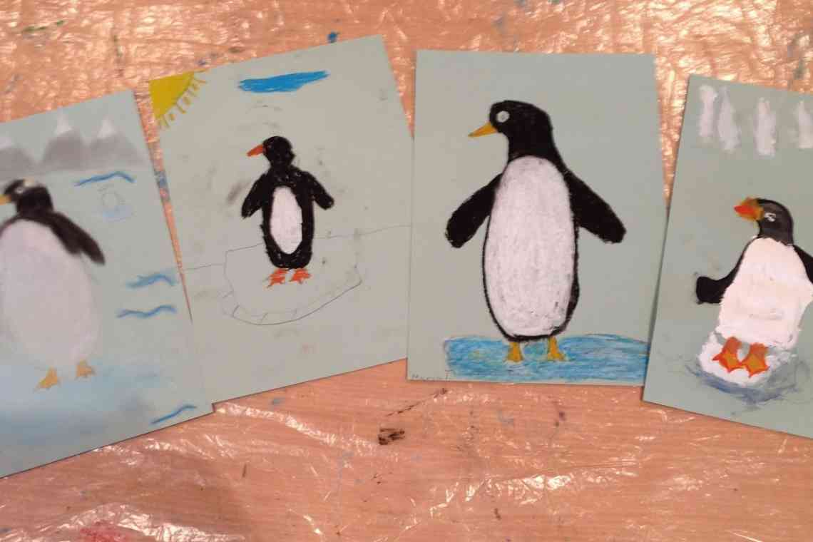 Дізнаємося як намалювати пінгвіна: різні факти, етапи