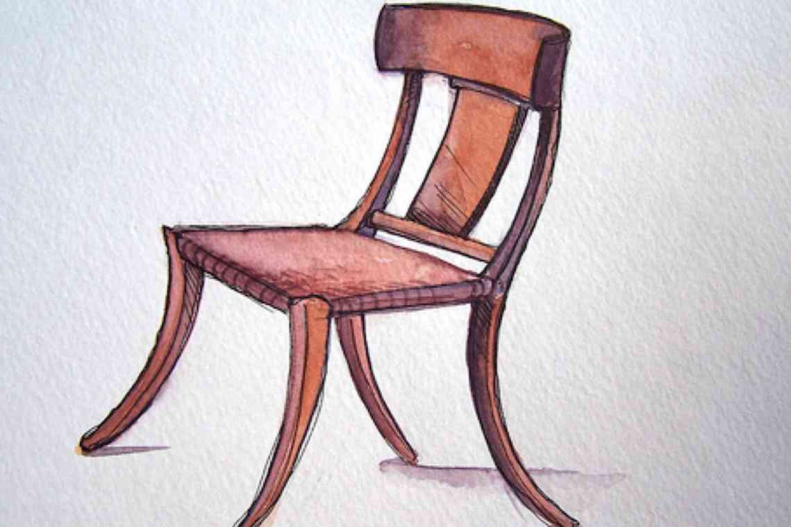 Дізнаємося як правильно намалювати крісло за кроками?