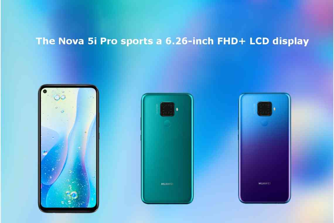 Huawei представила Nova 5i Pro: 6,26 "", Kirin 810, 8 Гбайт ОЗУ і квадрокамера "
